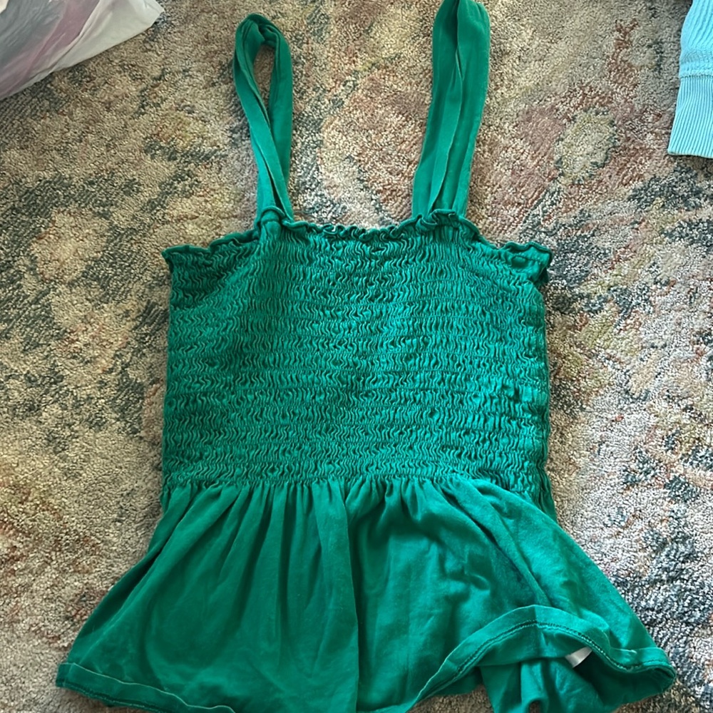 cute green ruffled top